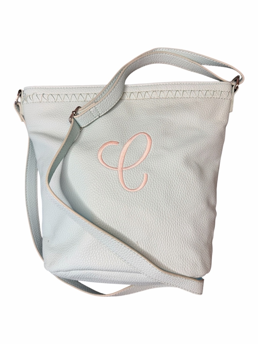 Thirty - One Mint Pebbled Crossbody Bag with White C Monogram - Picture 3 of 8